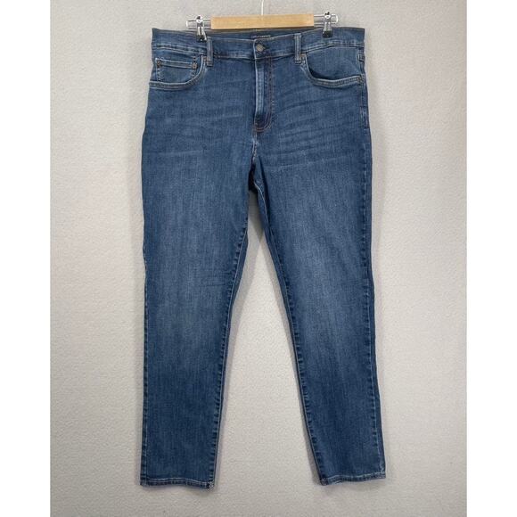 Lucky Brand Jeans Mens 38x30.5 Blue 412 Athletic Slim Denim Mid Rise Stretch - Picture 1 of 16